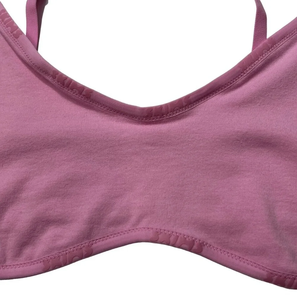 SKIMS Cotton Logo Scoop Neck Bralette NEW Bubblegum‎ 4X - Picture 4 of 8